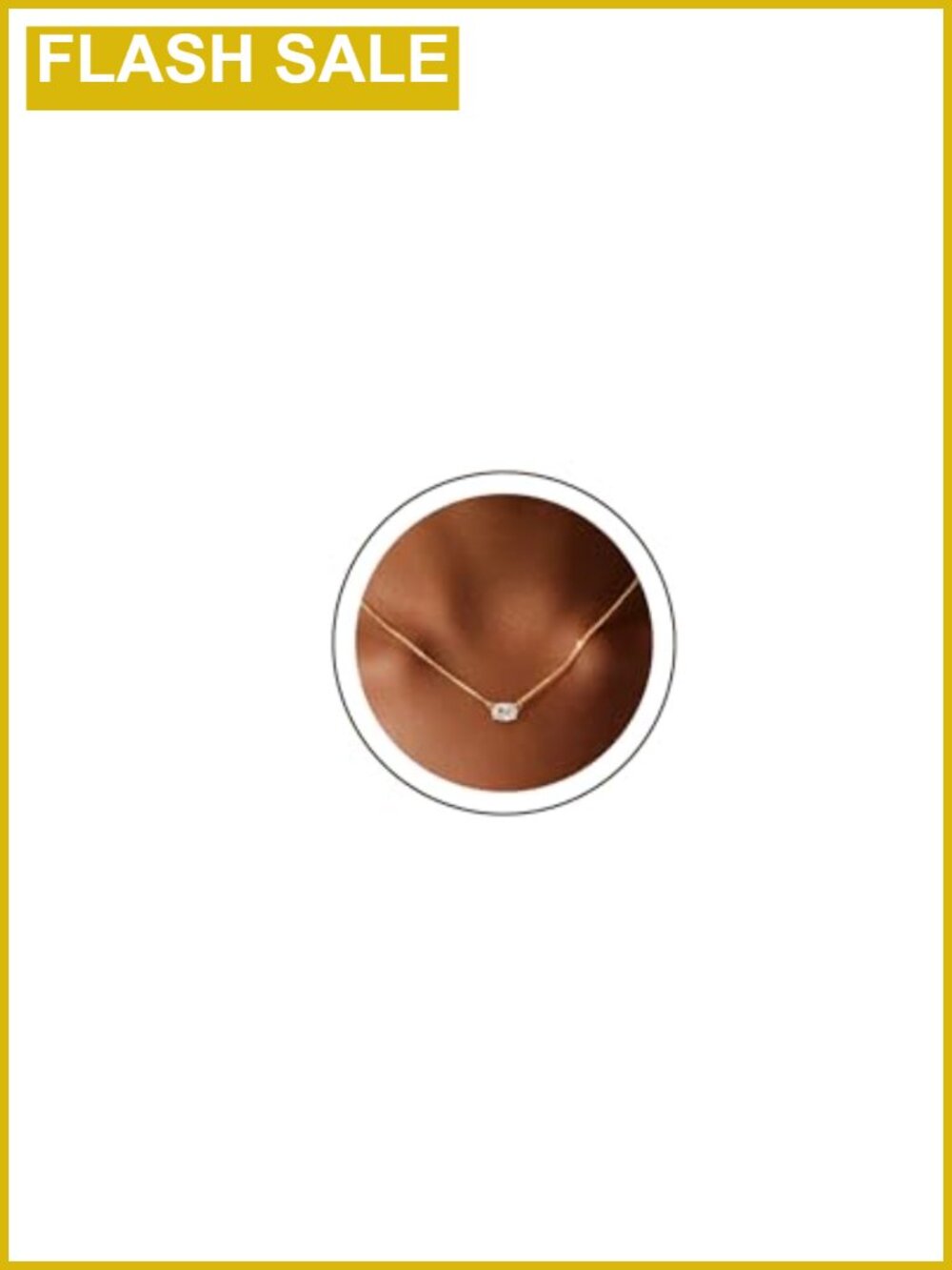 18k Gold Plated Choker Necklace Oval Cubic Zirconia Pendant Women Jewelry